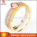 2015 hot sale gold plating wedding ring set rare gemstone rings for women